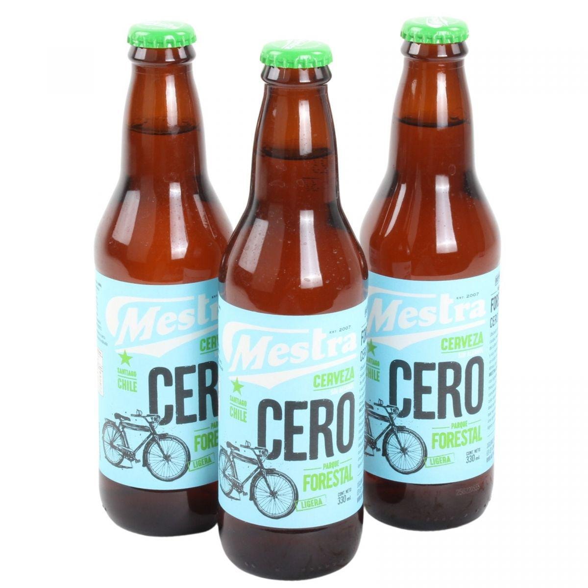 Set de 3 Cervezas Mestra Cero - Trio de cervezas Mestra sin alcohol de 330 ml - Imagen 1