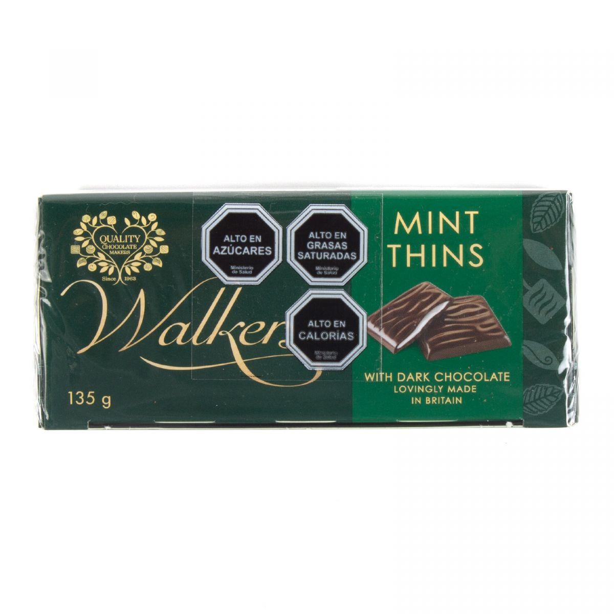 Walkers Chocolates de menta - Chocolate negro relleno con crema de menta de 135 grs - Imagen 1