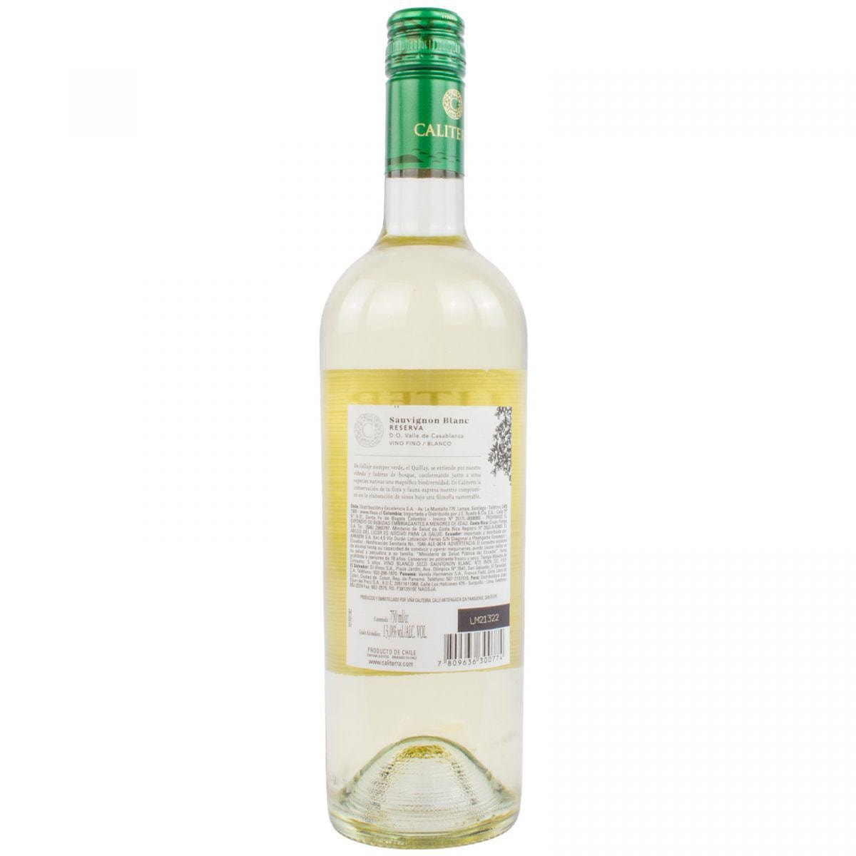 Vino Blanco Caliterra - Reserva Sauvignon Blanc 750cc - Imagen 2
