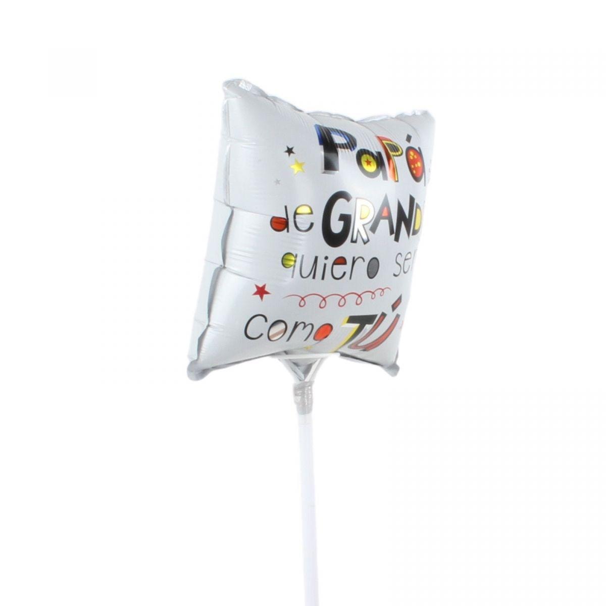 Globo cuadrangular Papá de Grande quiero ser como tú 22 cm - Imagen 2