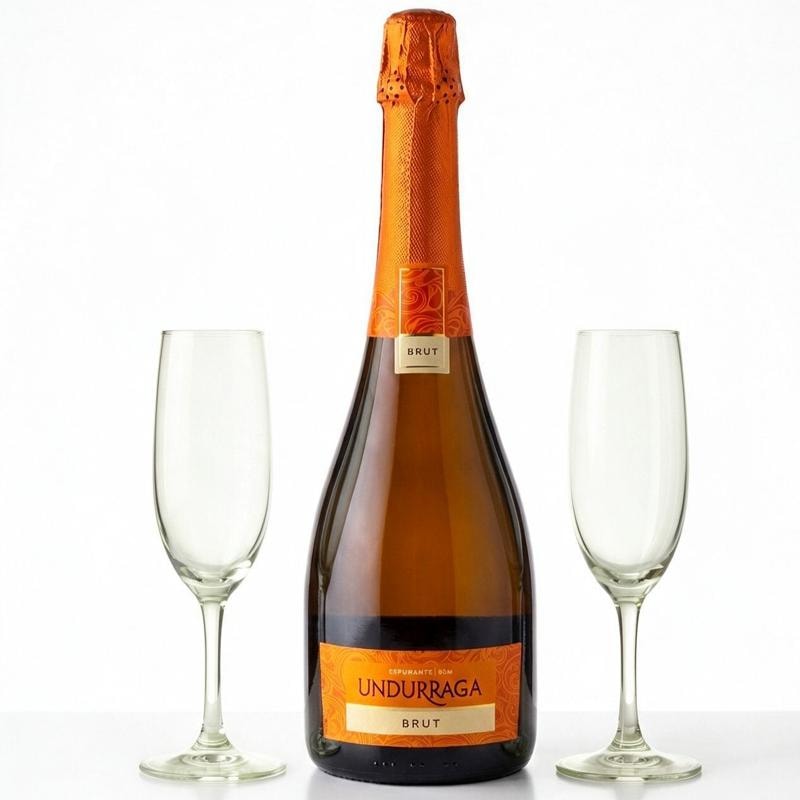 Espumante Undurraga Brut y dos copas - Imagen 1