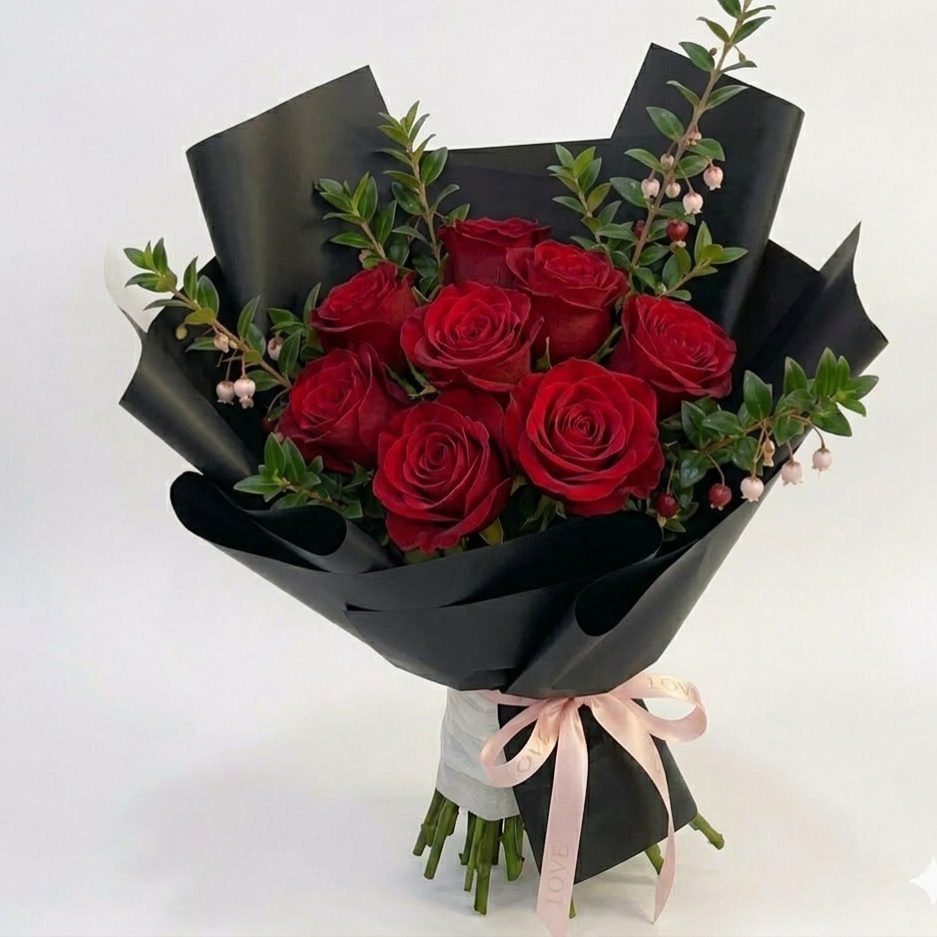 Bouquet 9 Rosas -black - Imagen 1