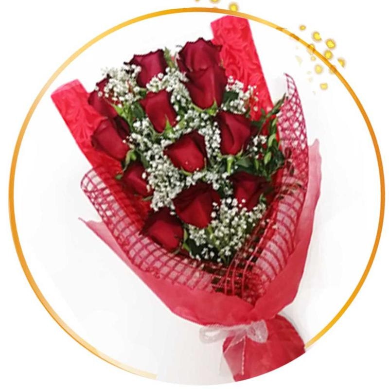 Bouquet 12 Rosas Rojas - Imagen 1