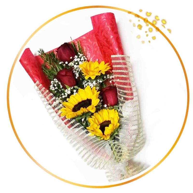 Bouquet Rosas y Girasoles Duo 6 - Imagen 1