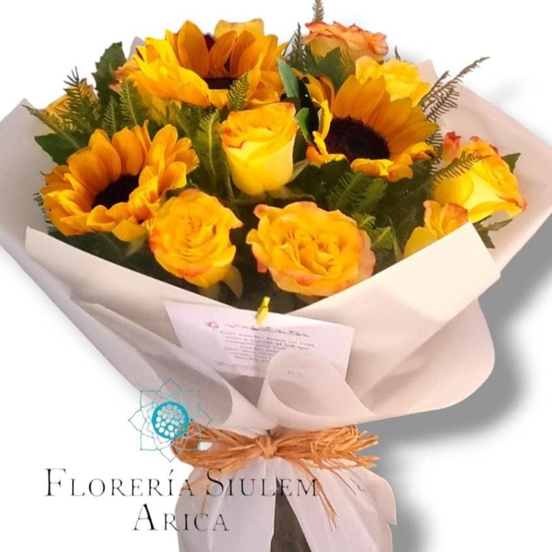 Girasoles y Rosas Amarillas - Imagen 1