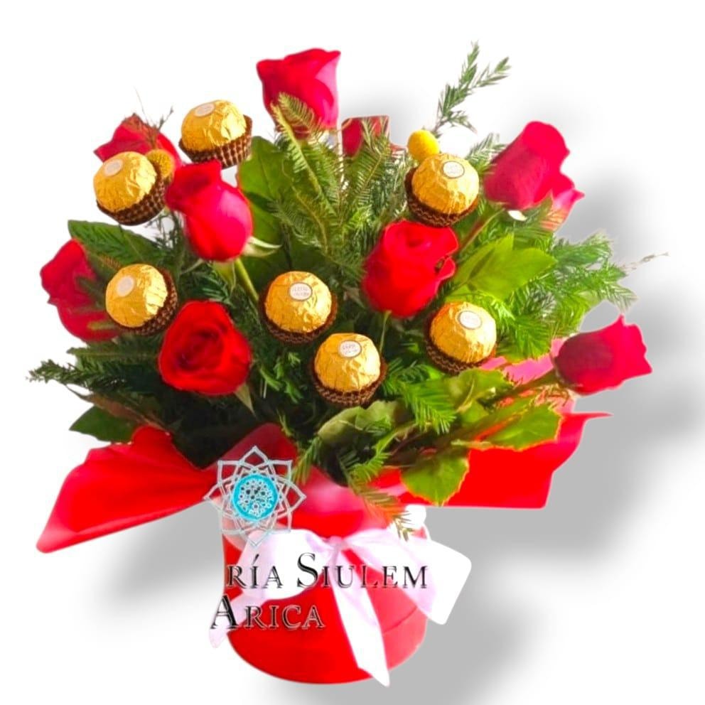 Caja tubo Rosas y Bombones - Imagen 1