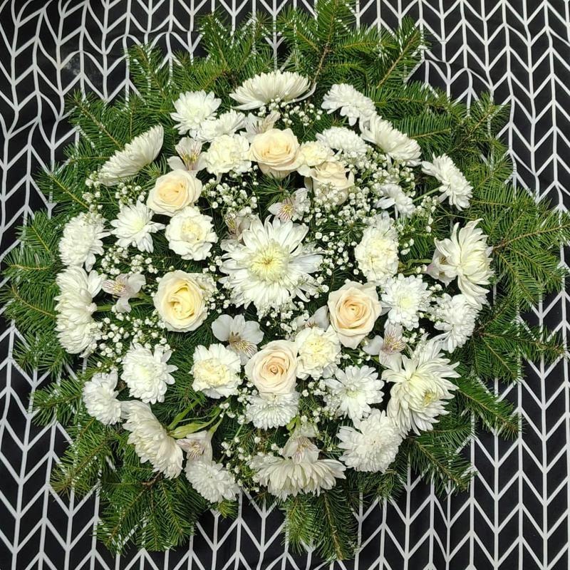 Corona de condolencias flores blancas - Imagen 1