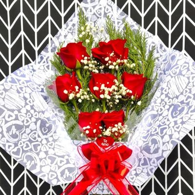 Ramo de 7 rosas rojas - Imagen 3