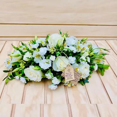 Cojin floral blanco