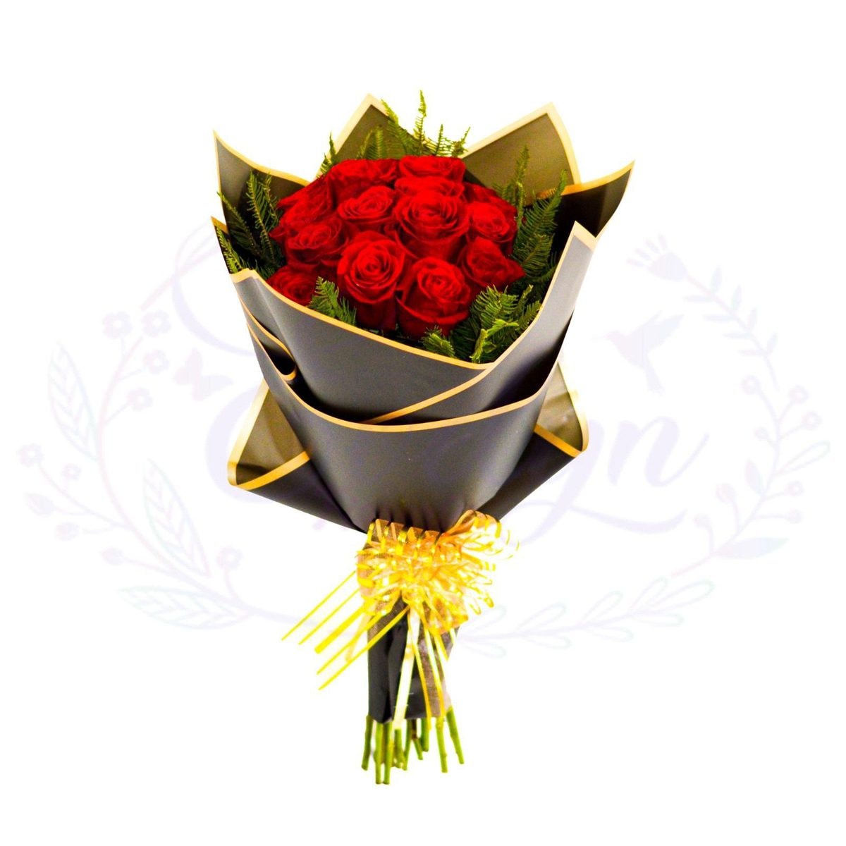 Ramo 12 Rosas Rojas Premium - Imagen 1