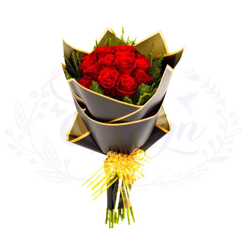 Ramo 12 Rosas Rojas Premium - Imagen 1