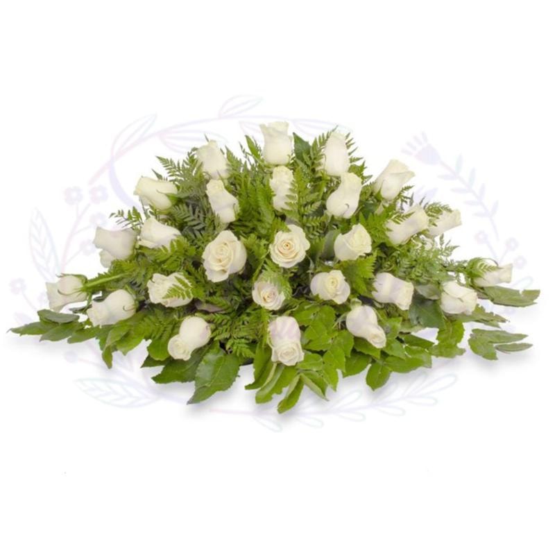 CubreUrna 36 Rosas Blancas - Imagen 1