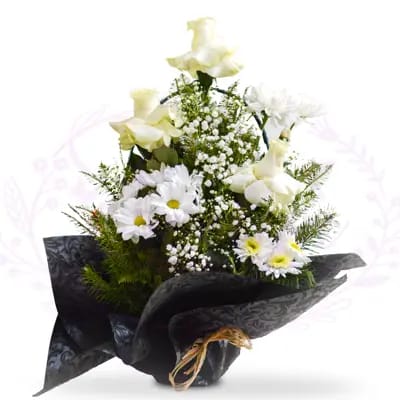 Canasta Rosas Blancas Condolencias