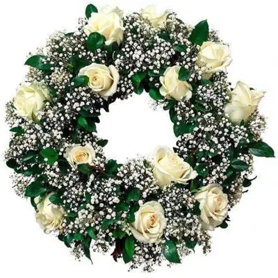 Corona 12 Rosas Blancas Importadas