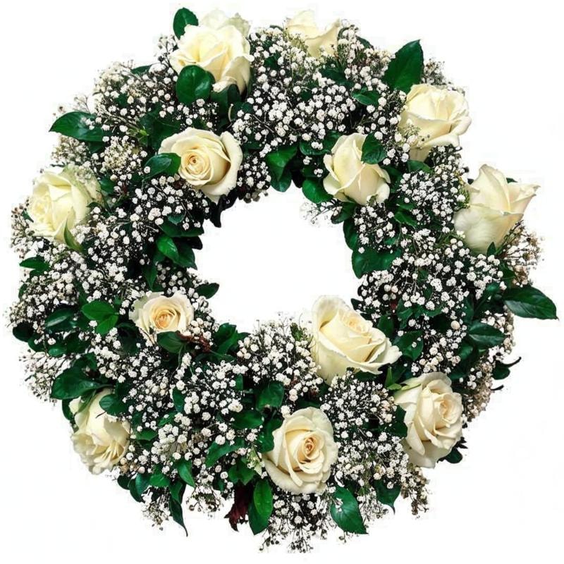 Corona 12 Rosas Blancas Importadas - Imagen 1