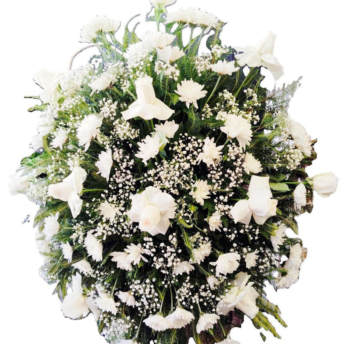 Corona Atril Flores Mix Cinta Impresa - Imagen 1