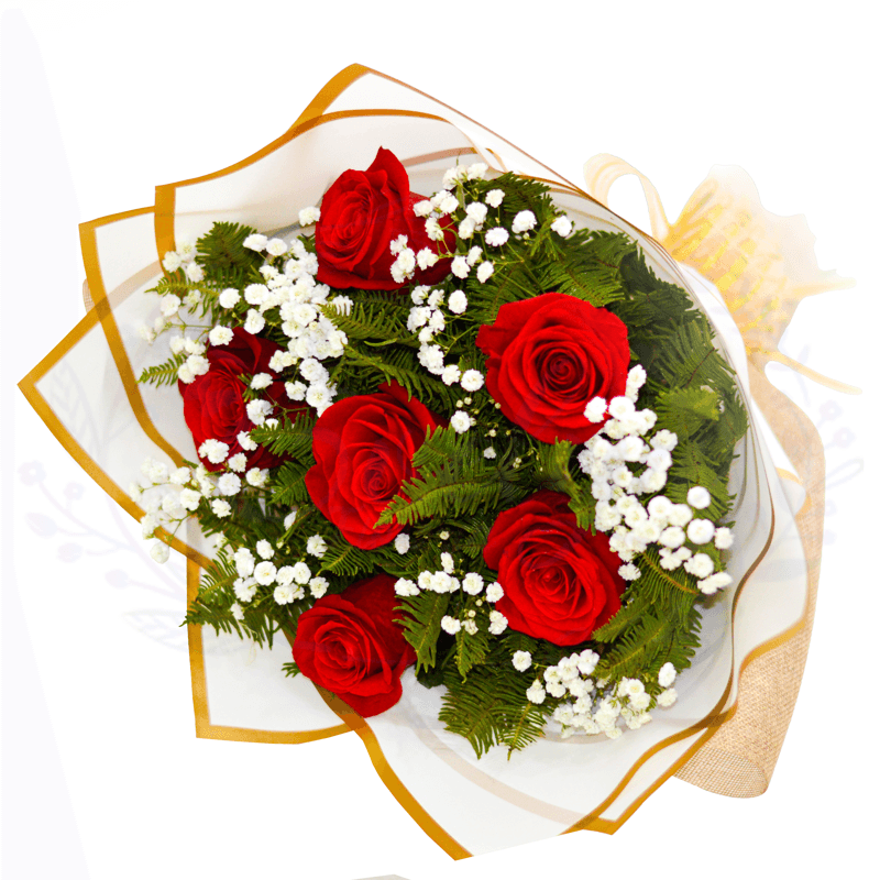 Ramo 6 Rosas Rojas Premium - Imagen 1
