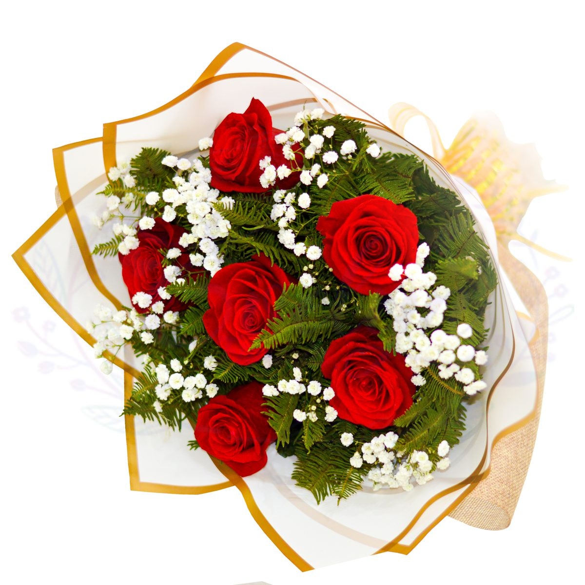 Ramo Elegance 6 Rosas Rojas - Imagen 1