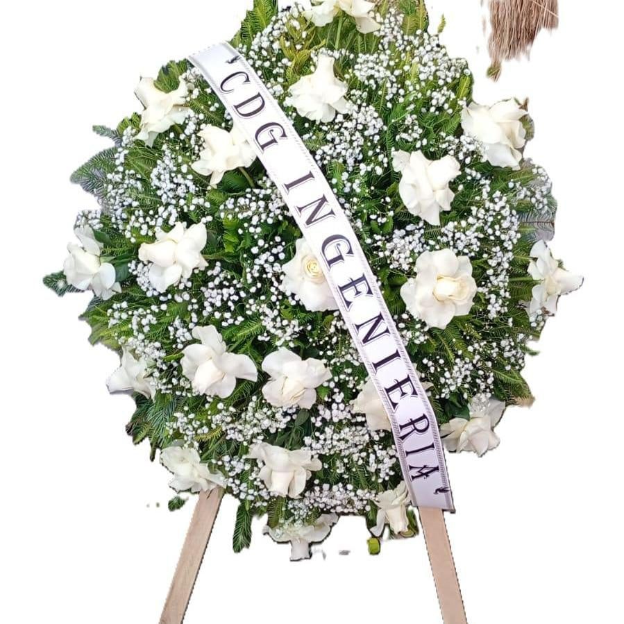 Corona Atril Grande Rosas Cinta Impresa - Imagen 1