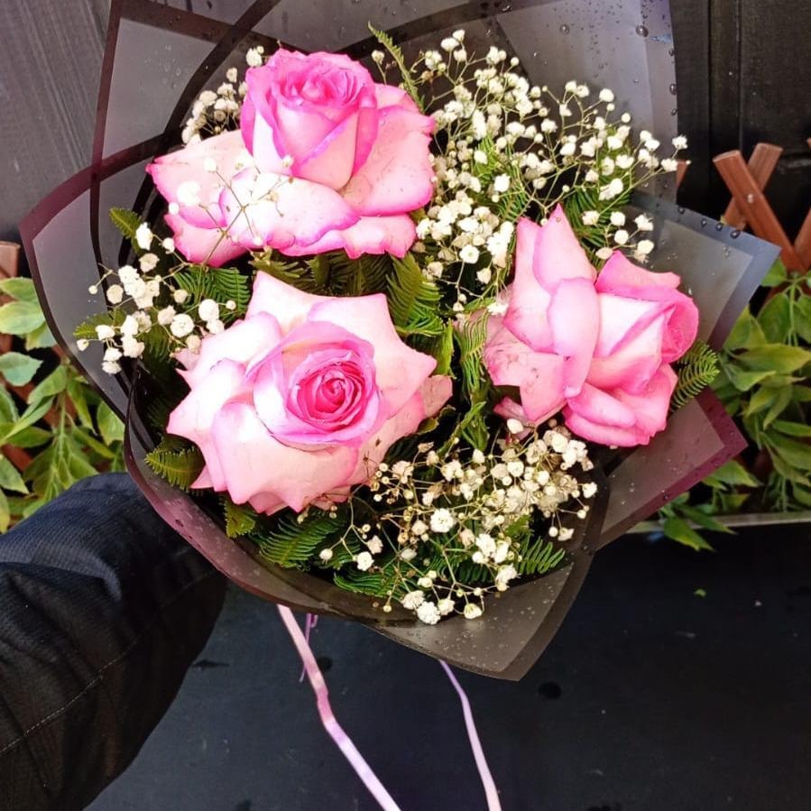 Ramo 3 Rosas Rosadas - Imagen 1
