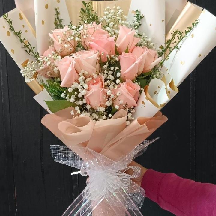 Ramo 9 Rosas Rosadas Sweet - Imagen 1