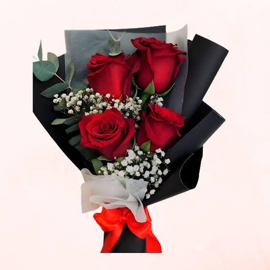 Ramo 4 Rosas Rojas - Imagen 1
