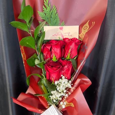 Ramo de 5 rosas rojas - Imagen 2