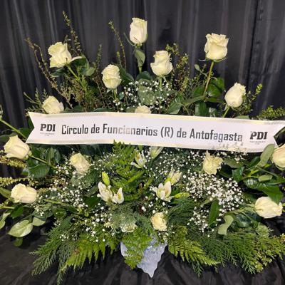 Arreglo Grande Condolencias con cinta - Imagen 1