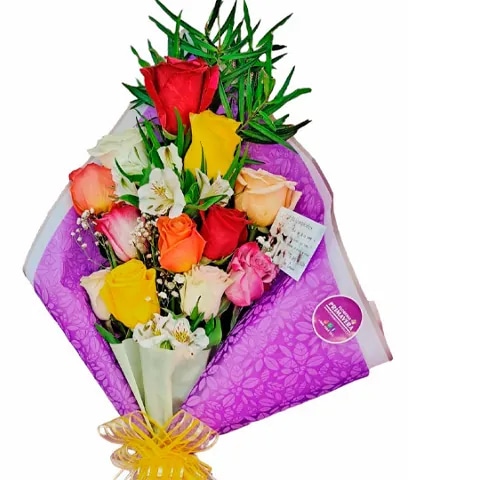 Bouquet Docena de Rosas mixtas