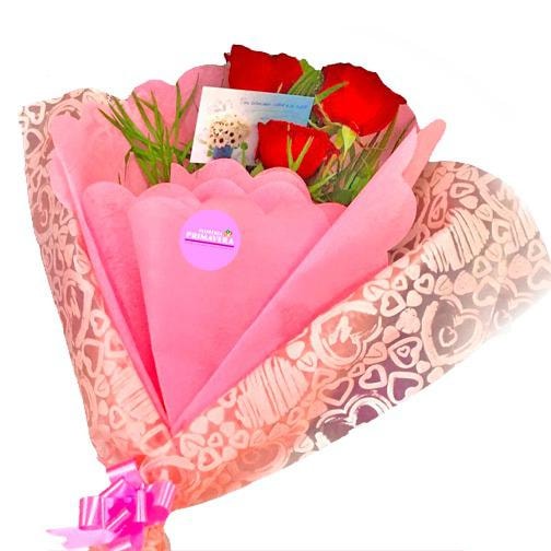 Bouquet 3 rosas - Imagen 1