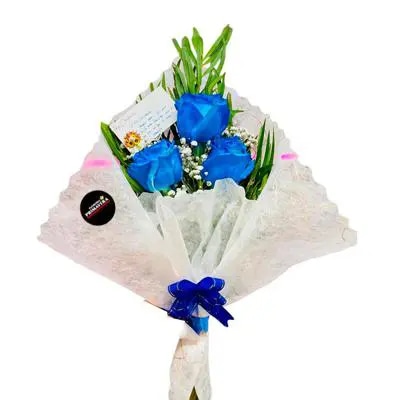 Bouquet 3 rosas azules