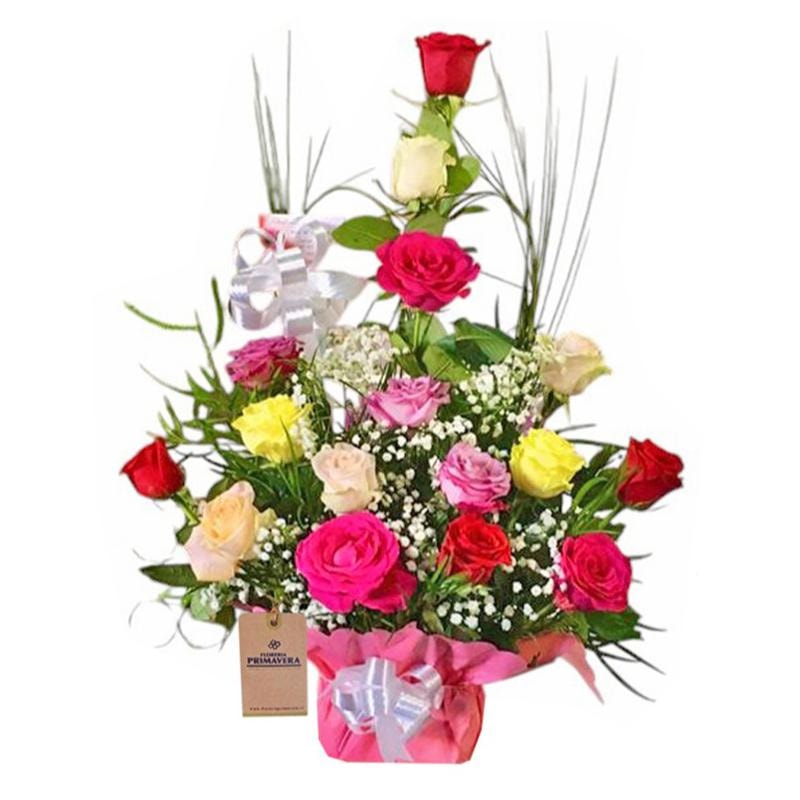 16 rosas en base amplio - Imagen 1