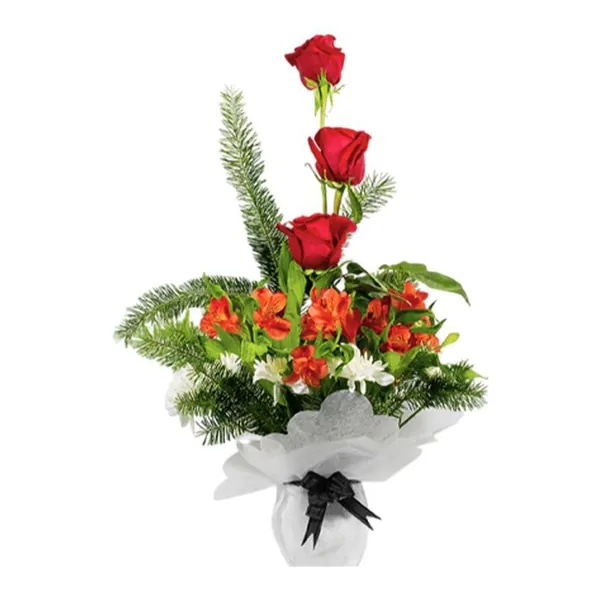 3 rosas verticales en base