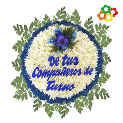 Corona floral con texto