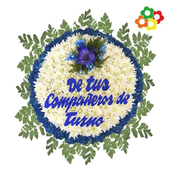Corona floral con texto