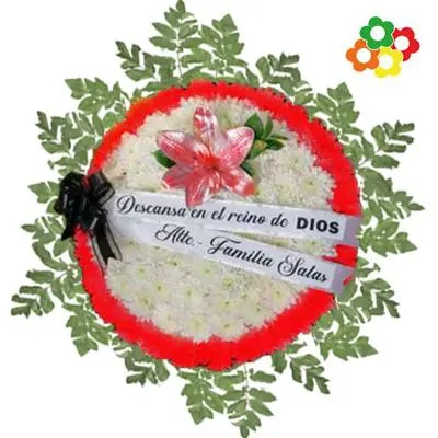 Corona floral con encintado