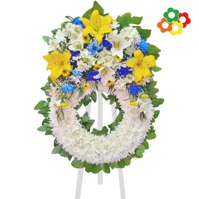 Ofrenda circular y coronado mix flores