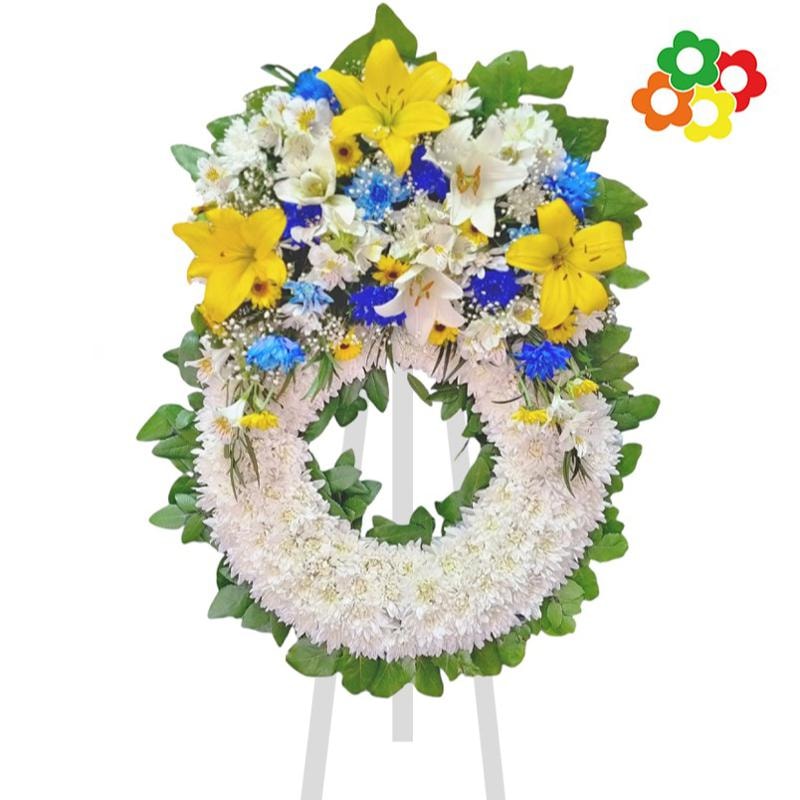 Ofrenda circular y coronado mix flores - Imagen 1