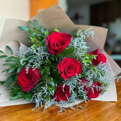 Ramo 6 Rosas Importadas Rojas