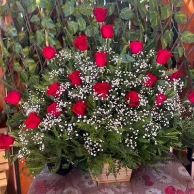 20 Rosas base de madera