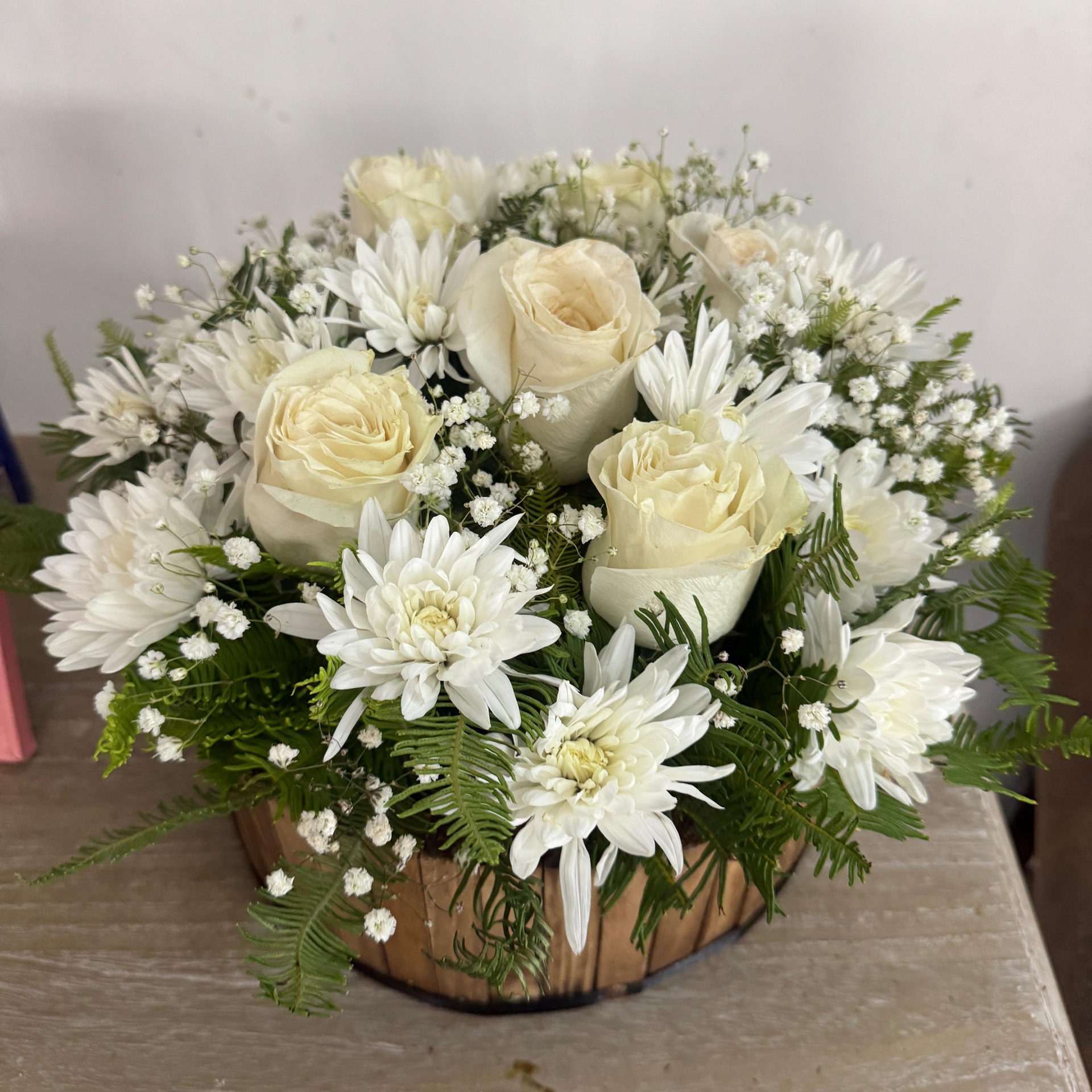 Cilindro madera rosas - Imagen 1