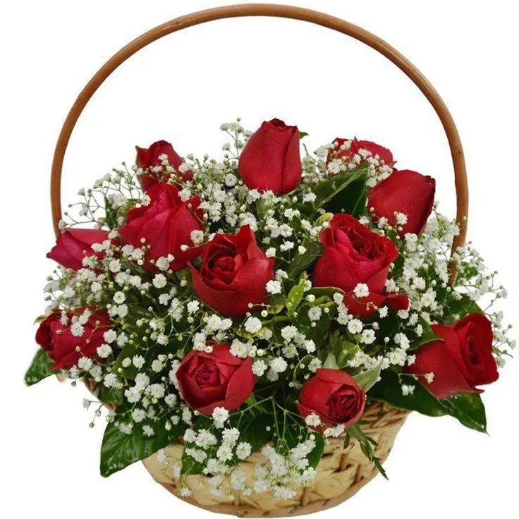 Canasto rosas "NUBECITAS"