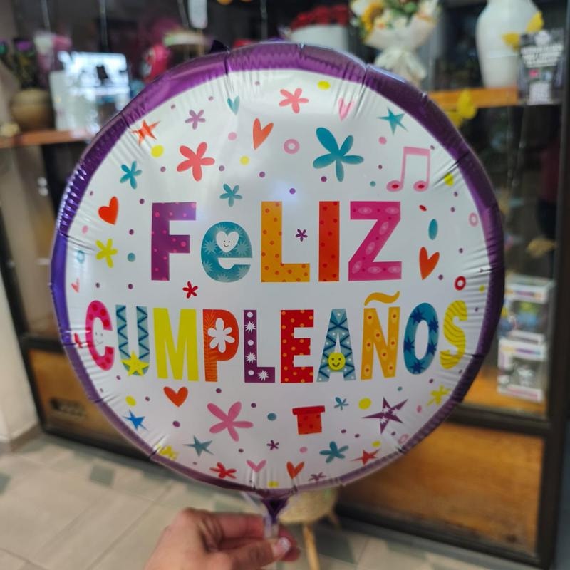 Globo feliz cumpleaños formato redondo - Imagen 1