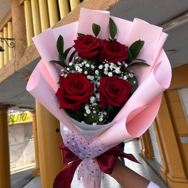 Ramo de 4 rosas - Imagen 2