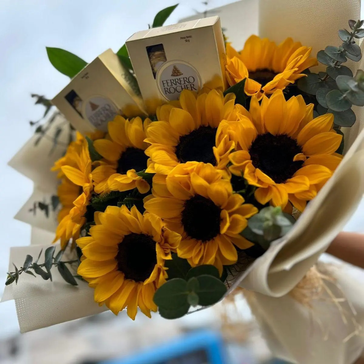 Ramo girasoles con bombones