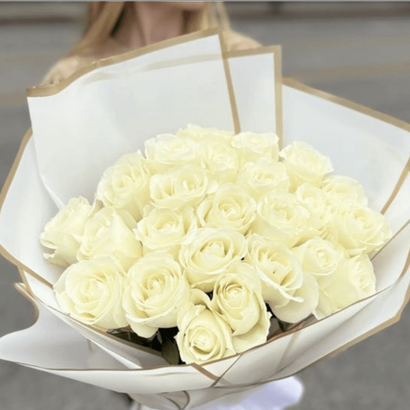Bouquet 25 Rosas Blancas PREMIUM - Imagen 1