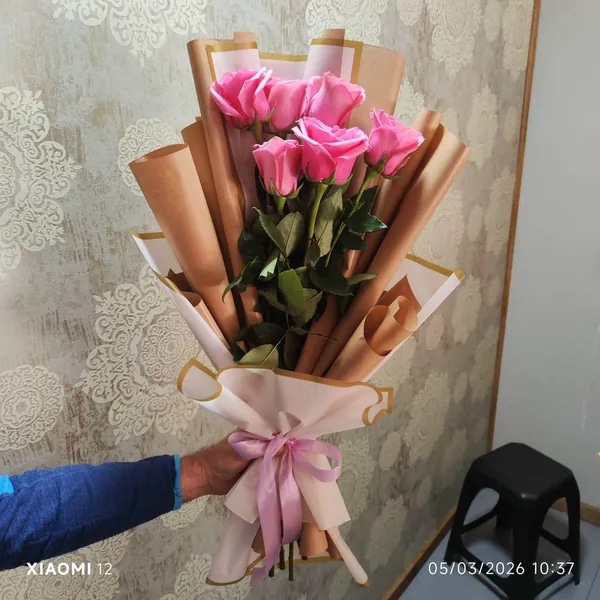 Bouquet - 6 Rosas Rosadas