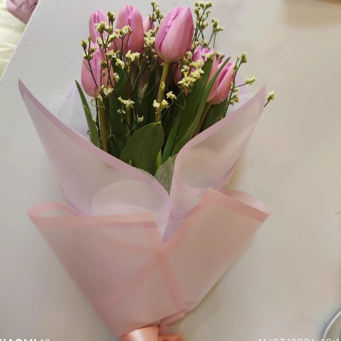 RAMO TULIPANES ROSADOS