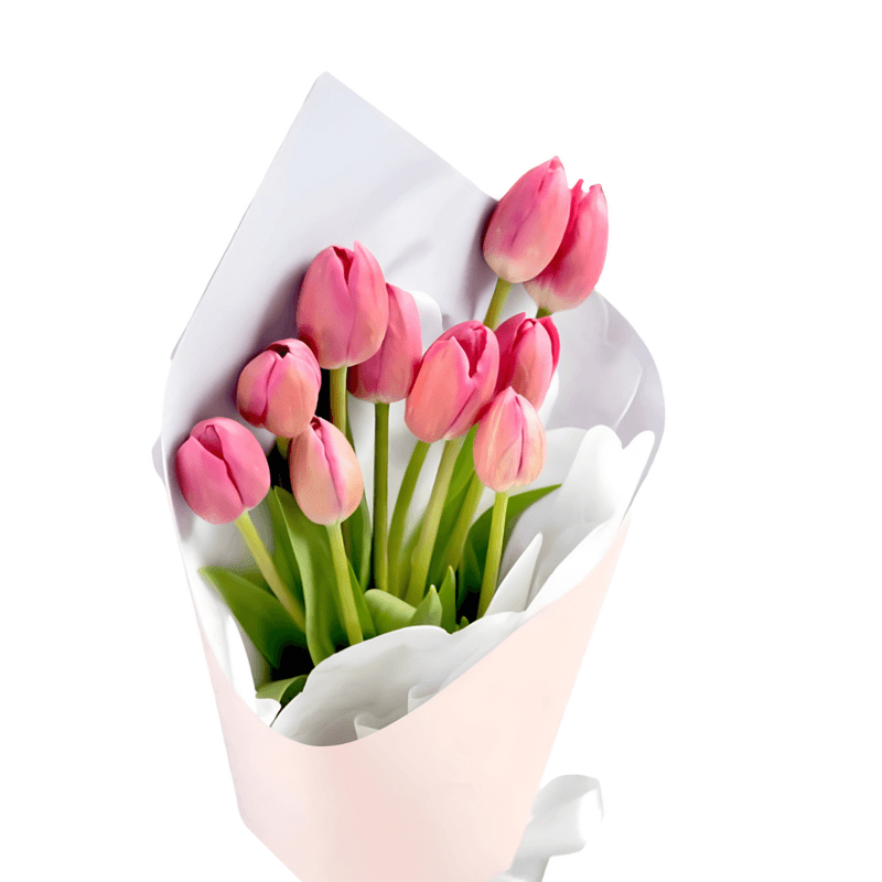 Ternura - Ramo de 10 Tulipanes Rosados - Imagen 1