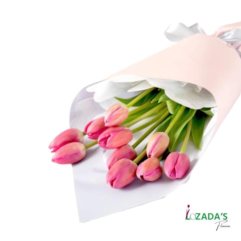 Ternura - Ramo de 10 Tulipanes Rosados - Imagen 1